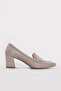 Genuine Leather Women's Thick Heeled Shoes 314Za1066 - 2