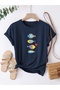 Unisex Colorful Fishes Printed Design Tshirt