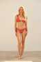 Women's Red Floral Patterned Fully Lined Side Tie String Bikini Bottom