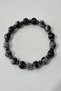 Certified 8 mm Zircon Stone, Hematite, Snow Obsidian Natural Stone Bracelet - 2