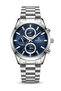 Men's Silver Metal Cord Navy Blue Dial Wristwatch with 2 Year Warranty