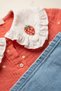 Floral Embroidered Denim Skirt Muslin 2-Piece Set Summer - 2