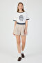 Printed and Processed Navy Blue Striped Regular Fit Shorts T-Shirt Set # 98218