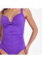 Women's Purple Draped Covered Recovery Swimsuit - 3