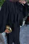 Black Collared Tie-Dye Layered Skirt Set - 5