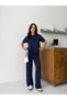 Women's Gold Button Detailed Minimal Design Comfortable Fit Two-Piece Modal Set - 6