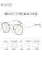 Blue Light Blocking Sunglasses Round Color Changing Anti UV and Glare Computer Glasses Anti Eyestrain Headache Eyewear for Men Women Black Silver - 4