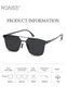Men's Square Sunglasses UV400 Protection Sun Glasses Ultralight Metal Frame Titanium Temple Fashion Anti-Glare for Driving Fishing Traveling Black - 3