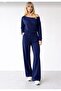 Women's Boat Neck Casual Tracksuit Set – Stylish & Comfortable Combination-1014- - 4