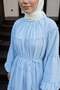 Chiffon Ruffle Dress Y0063 - Baby Blue - 4
