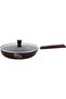 Aluminium Fry Pan with Lid, 24cm Maroon - 2