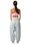 Elastic Waist Loose Cut Flowy Summer Balloon Pants Blue - C912 - 5
