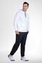 Mecit 2975 White 100% Cotton Hooded Sports Model Large Size Men's Pajamas Set - 3