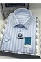 Classic Short Sleeve Linen Cotton Breathable Fabric Gift Boxed Men's Shirt Fs-004574 - Light Blue - 3