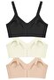 Seamless Bra - Mavelle |   Laser Cut Clip-On and Snap-On Open Front Nursing Bra, Pack of 3 - 2