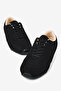 Women's Black Suede Rubber Sole Breathable Lace-Up Sneaker - 2