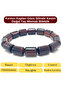 Certified Red Tiger's Eye Cylinder Cut Natural Stone Bracelet