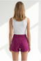 Women's Plum Color Folded Pocket Shorts Shrt-19000094 - 5