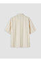 Beige Loose Fit Striped Men's Shirt - 8