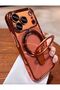 Phone Case Compatible with Apple Iphone17 Pro Max Case with Ring Stand, Magnetic Slim Shockproof Cover with Camera Lens Protection, Anti-Scratch Hard Back Phone Case (Orange)