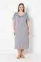 Women's Plus Size Elegant Lace Detailed Ring Viscose Short Sleeve Nightgown (Mother's Nightgown)