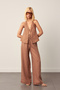 100% Linen Palazzo Trousers with Elastic Waist