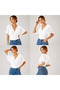 V-Neck Bat Sleeve Waist Fitted Short Sleeve Blouse - 3