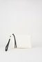 Women's Bellis Knitted White Lined Faux Leather Wrist Strap Portfolio Handbag and Clutch Bag - 3