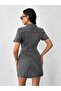 Black Dress with Front and Back Pensils and Button Closure - 4