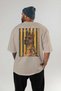 For Dog Lovers 4 Beige Oversize T-Shirt with Dog Print on the Back 100% Cotton Unisex Dog Lover Premium Design - 4
