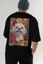 For Dog Lovers 10 Black Oversize T-Shirt with Dog Print on the Back 100% Cotton Unisex Dog Lover Premium Design - 7