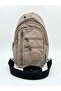 Unisex Beige Color Cross Strap Shoulder Bag Fabric Body Bag Multi-Compartment - 2