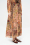 Women's Elastic Waist Shawl Patterned Bohemian Maxi Skirt - 2