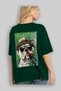 For Dog Lovers 67 Back Dog Print Green Oversize T-Shirt 100% Cotton Unisex Dog Lover Premium Design - 4