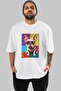For Dog Lovers 65 Front Dog Printed White Oversize T-Shirt 100% Cotton Unisex Dog Lover Premium Design - 2