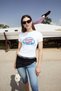 Midna Women's Soft and Flexible Fabric Organic Cotton Print and Stone Detail Crop White T-Shirt - 3