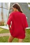 Hawaii Printed Women's / Girls' Oversize Red Salas T-Shirt Boyfriend - 3