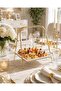 Luxury Gold-Legged Single-Layer Elegant Acrylic Serving Tray Stand for Desserts, Coffee, and Cookies