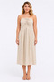 Women's Plus Size Beige, Neck-Tie Tunic Fabric Dress 65N39548 - 7