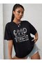 Women / Girls Oversize T-Shirt Good Family Vibes Printed - 2