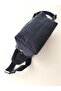 Navy Blue Self-Striped Denim Patchwork Design Cross-Useable Waist Bag - 4