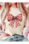 Women's Crew Neck Heart Pink Bow Printed T-Shirt Loose New Season - 2