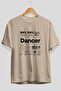 Dancer Oversize Front Printed Beige T-Shirt 100% Cotton Streetwear Premium Comfortable Fit