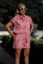 Women's Embroidery Detailed Comfortable Fit Set – Stylish Daily and Casual Two-Piece Set with Elastic Waist - Pink - 5