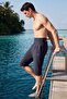 Beli Belt Detailed Anthracite Men's Long Swim Shorts 6019