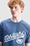 Bennett Loose Fit Crew Neck Printed 100% Cotton Men's Navy Blue T-Shirt - 2