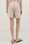 Beige Linen Blend Women's Shorts - 4