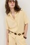 Yellow 100% Lyocell Shirt Shorts Women's Set - 5