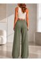 Women's Star Stone Wide Leg High Waist Loose Cut Pocketed Trousers Style Sweatpants - 4