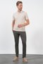 Beige Polo Collar Short Sleeve Pocket Comfort Fit Cotton T-Shirt 1011260155 - 2